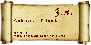 Zadravecz Albert névjegykártya