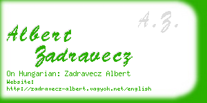 albert zadravecz business card